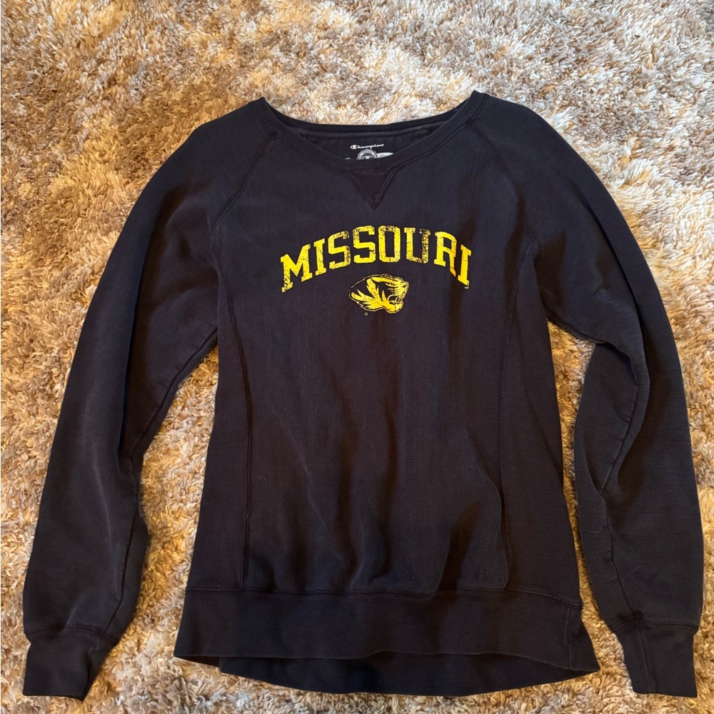 Champion Women's Black and Yellow Missouri Sweater